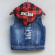 清仓促销 连帽男童牛仔马甲春秋男宝宝马夹外穿中小帅气卡通坎肩