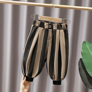 男童加绒灯笼裤子儿童休闲裤一体绒2025秋冬装宝宝哈伦裤韩版洋气