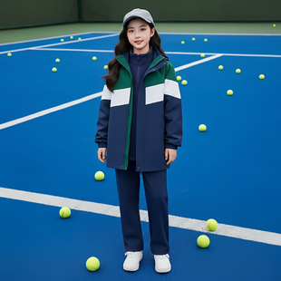 江西省九江市校服中小学生班服幼儿园园服英伦风冲锋衣冬季三件套