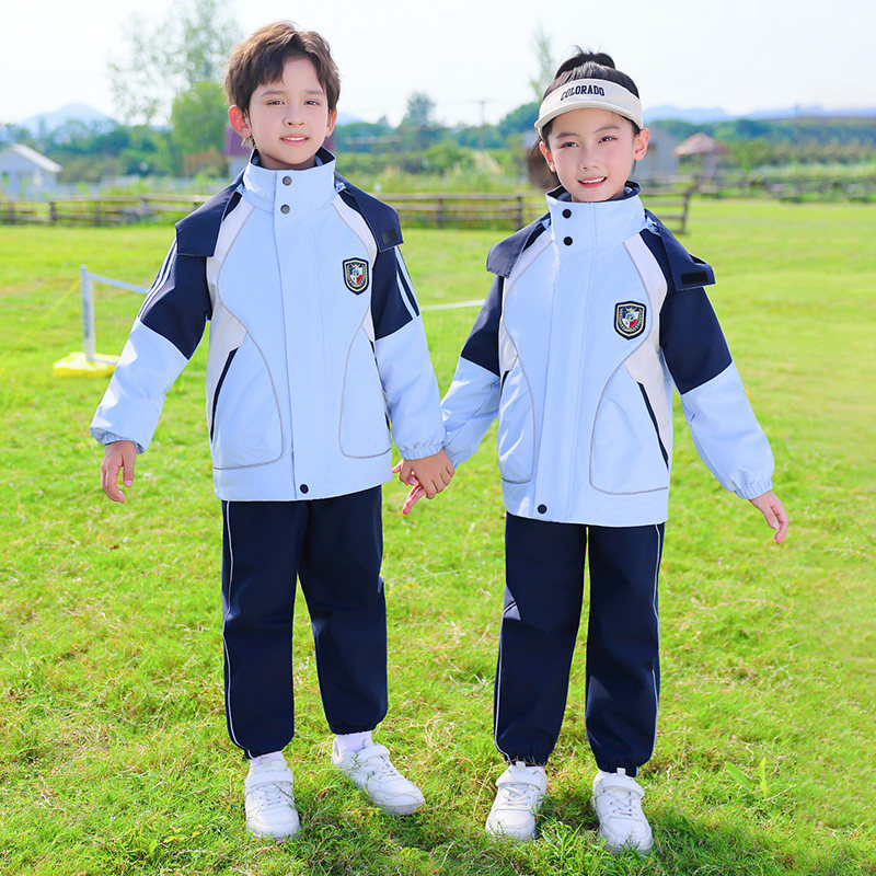 小学生校服秋冬款冲锋衣三件套幼儿园园服秋季套装冬装班服男女款