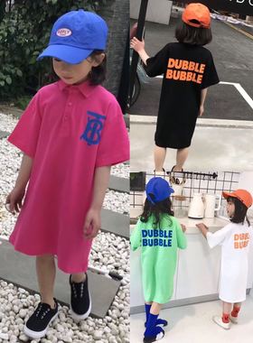 han.in 夏装 女童 白色黑色绿色玫红 翻领Polo连衣裙 150元