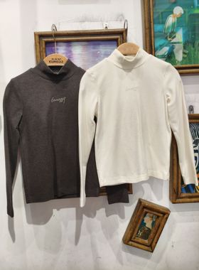 秋冬新款 男童女童 白色灰色 长袖半高领T恤打底衣 110-170 159元