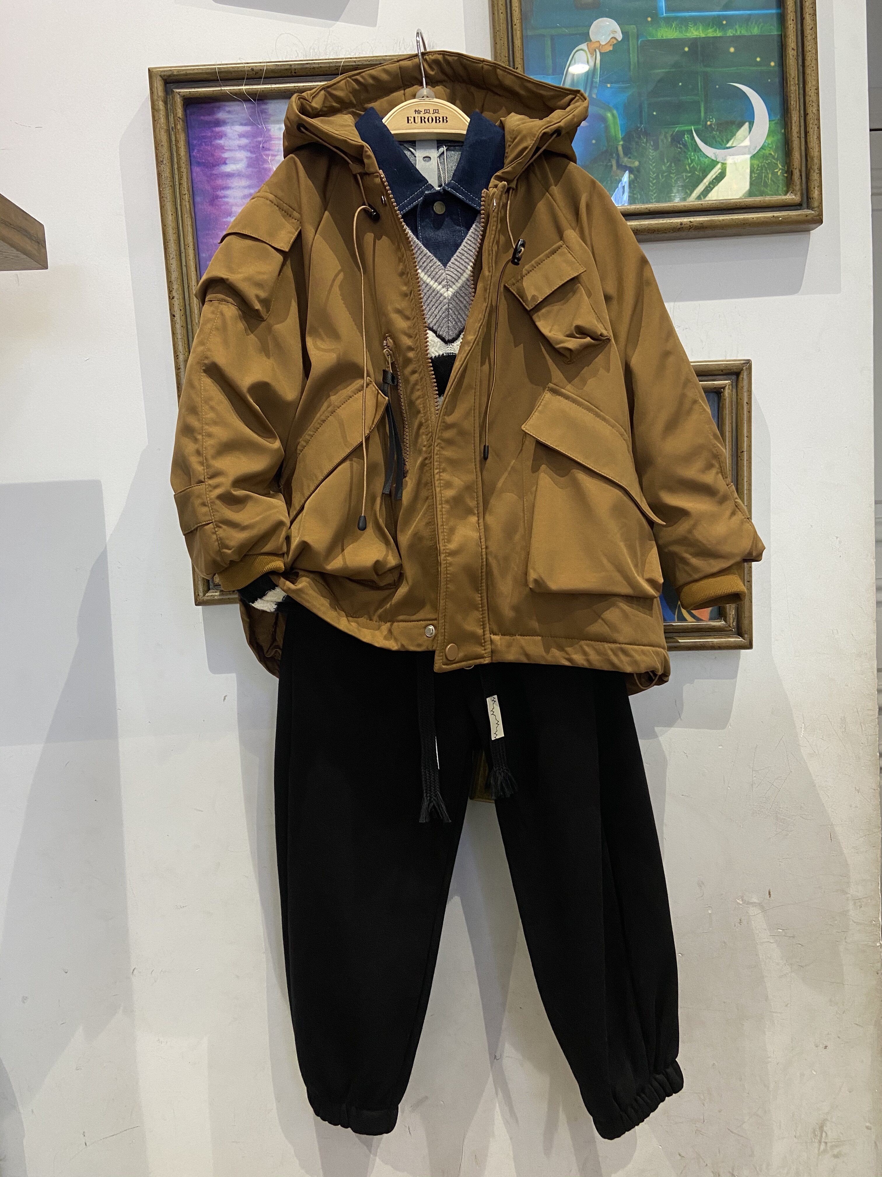 深秋冬年装 男童女童 焦糖色 夹棉风衣外套 572元
