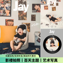 百天摄影服装周杰伦Jay主题道具百天照婴儿宝宝满月照拍照写真照