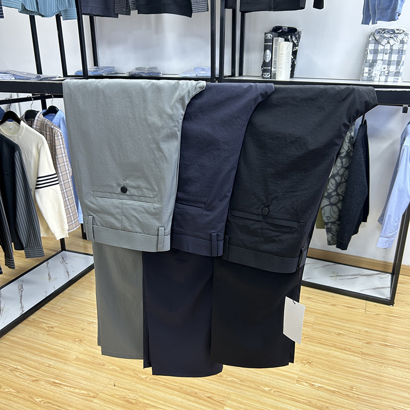 四面弹商务纯色通勤速干料轻薄透气男士休闲裤春夏季修身直筒长裤