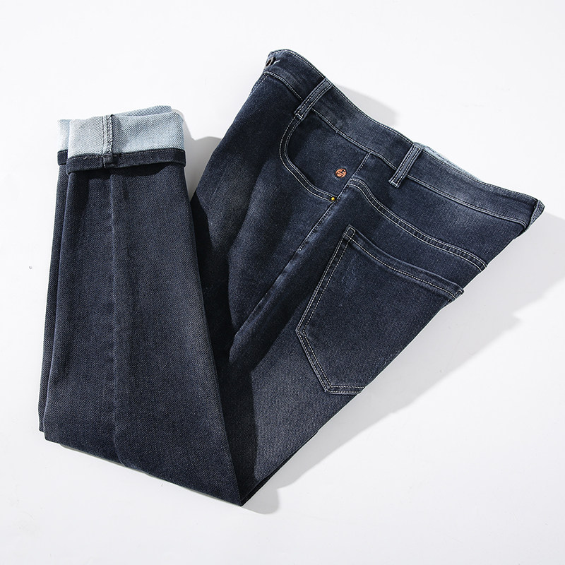 男士时尚水洗棉猫须磨白男士修身小脚牛仔裤春季新品微弹显瘦长裤