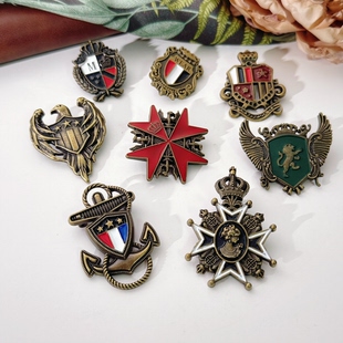 复古徽章金属学院风勋章西服别针配饰英伦复古百搭胸针海军徽章