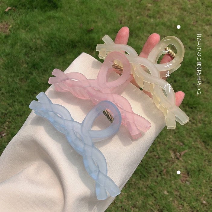 磨砂彩色抓夹ins夏季小清新透明糖果色鲨鱼夹甜美洗澡发夹女发饰
