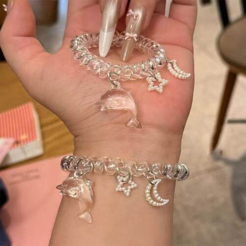 新款星月海豚电话线大肠发圈
