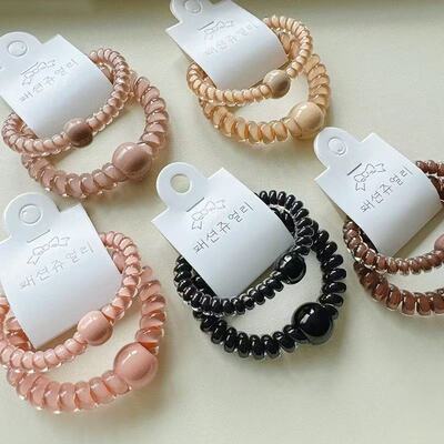 电话线扎头绳发绳皮筋皮套