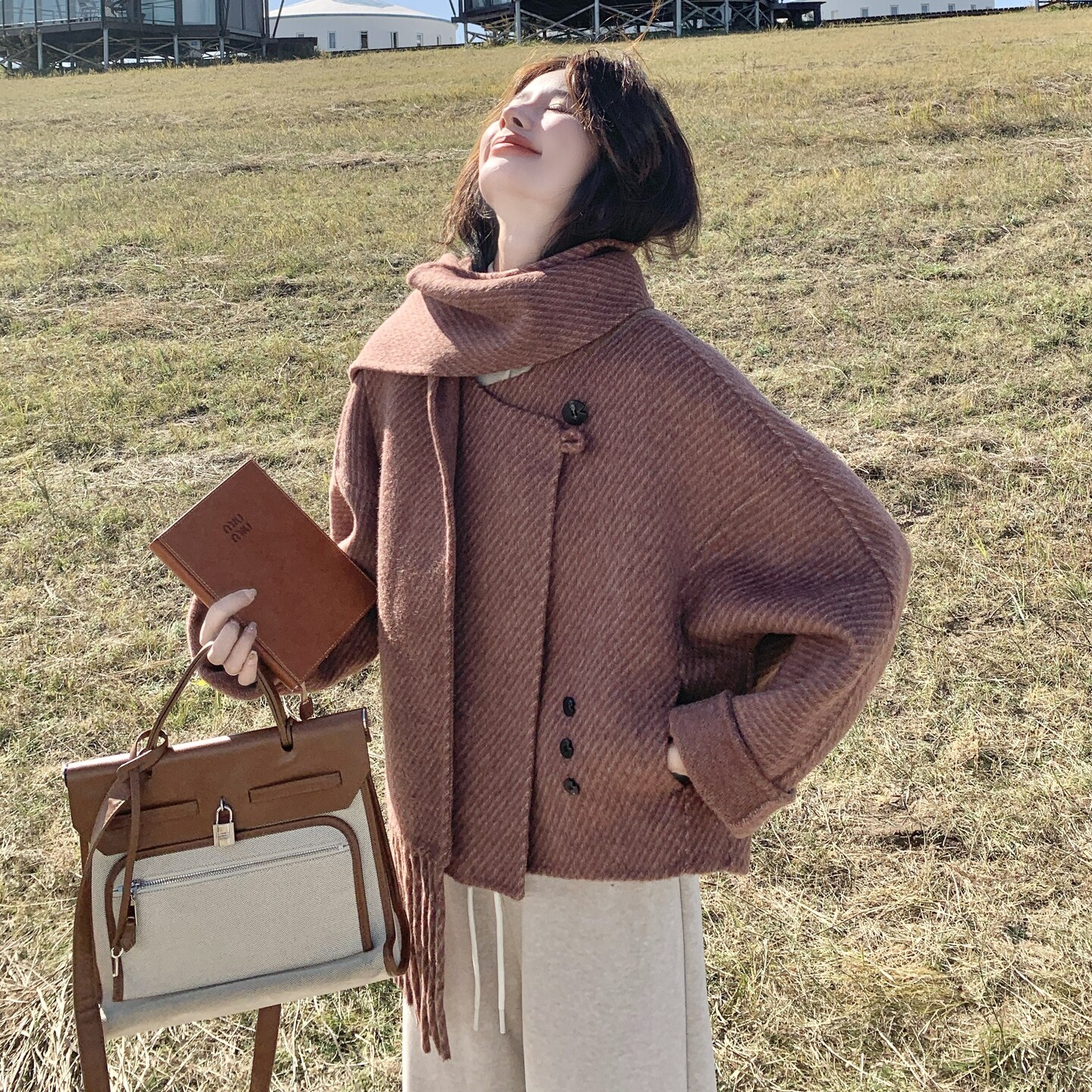 新款现货！秋冬双面羊绒大衣+大围巾2C296-9553-P295-K388，女装羊绒大衣，2C296