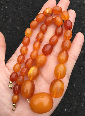 欧洲古董德国天然蜜糖色项链