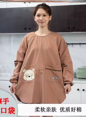 厨房围裙工作服男2023年新款罩衣韩式花艺反穿衣大人冬天长
