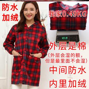 加绒weiqun罩衣工作服羽绒服外罩罩衫女棉罩衣女外穿时尚加长袖套