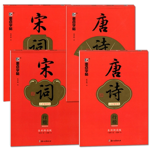 墨点字帖小学生初中高中生成人练字全彩朗读版执笔写经典荆霄鹏楷书行楷字帖唐诗宋词控笔训练字帖四大名著格言佳句家书家训临摹