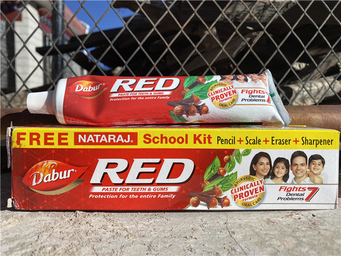 dabur red toothpaste印度红牙膏原装正品牙痛发黄牙斑等三只包邮