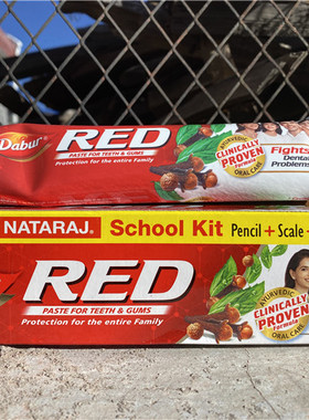 dabur red toothpaste印度红牙膏原装正品牙痛发黄牙斑等三只包邮