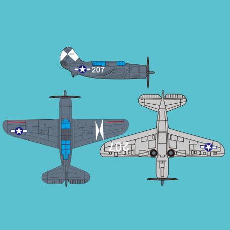 埃塞克斯号航母1945年 VB-83中队 涂装 水贴 SB2C 1/350 轰炸机