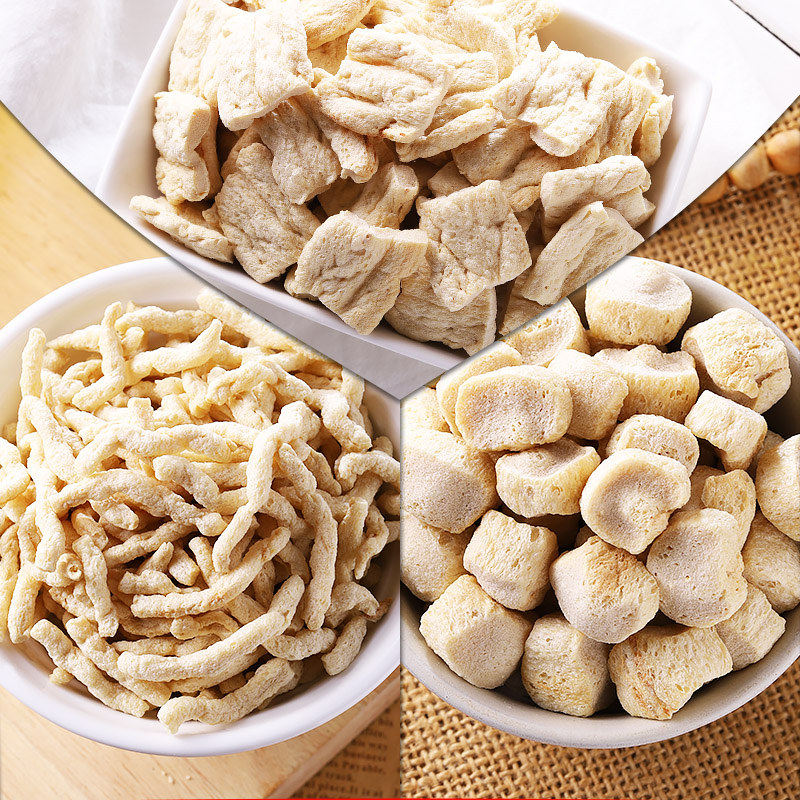 素食纤维状组织蛋白花生蛋白素干肉丝肉粒肉片佛家防荤食500克/包