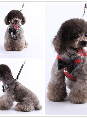 狗狗牵引绳猫咪胸背泰迪背心式狗链子小型犬背带比熊宠物用品狗绳