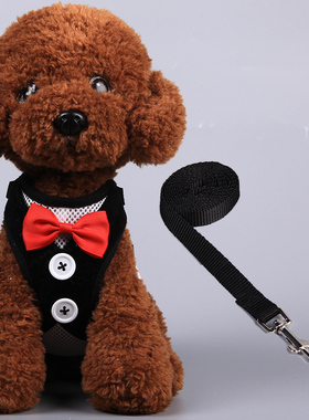 狗狗牵引绳宠物胸背带泰迪比熊小型犬遛狗绳背心式狗链子宠物用品