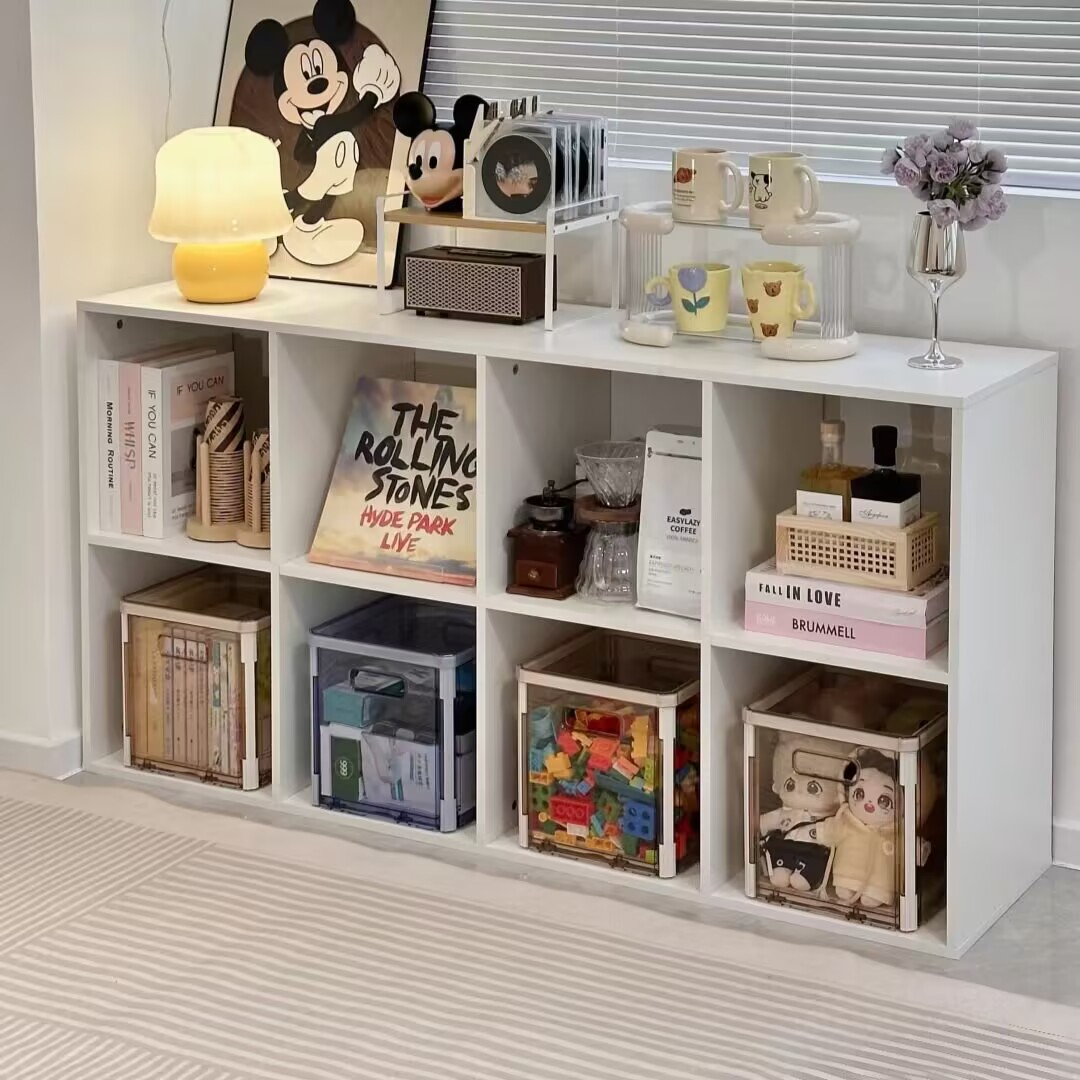 书架置物架落地八格柜儿童书架组合书柜家用靠墙收纳柜多层储物柜