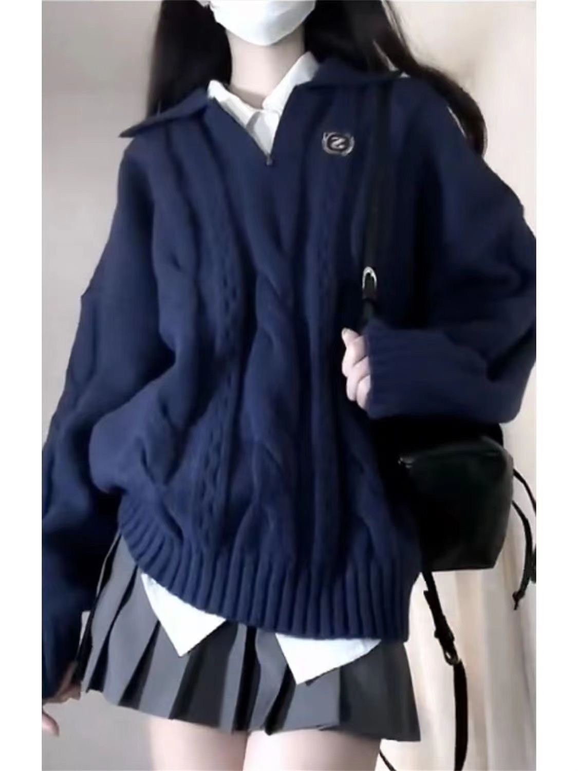 小个子穿搭盐系减龄毛衣三件套女