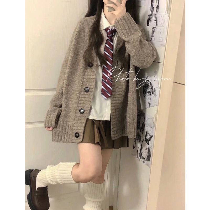 秋冬季学院风小个子穿搭慵懒开衫毛衣外套学生百褶短裙三件套装女,女装/女士精品,时尚套装,淘宝优惠券,粉丝福利购,淘宝优惠卷