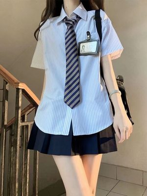 夏季日系学院风短袖jk制服衬衫女