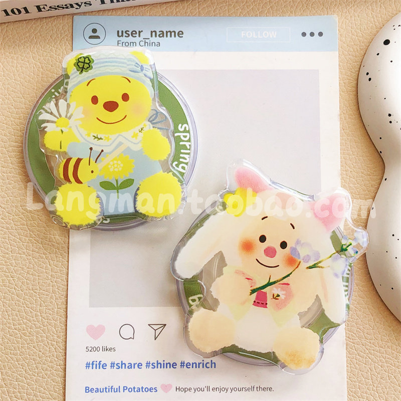 可爱蜜蜂维尼熊小粉猪手机支架