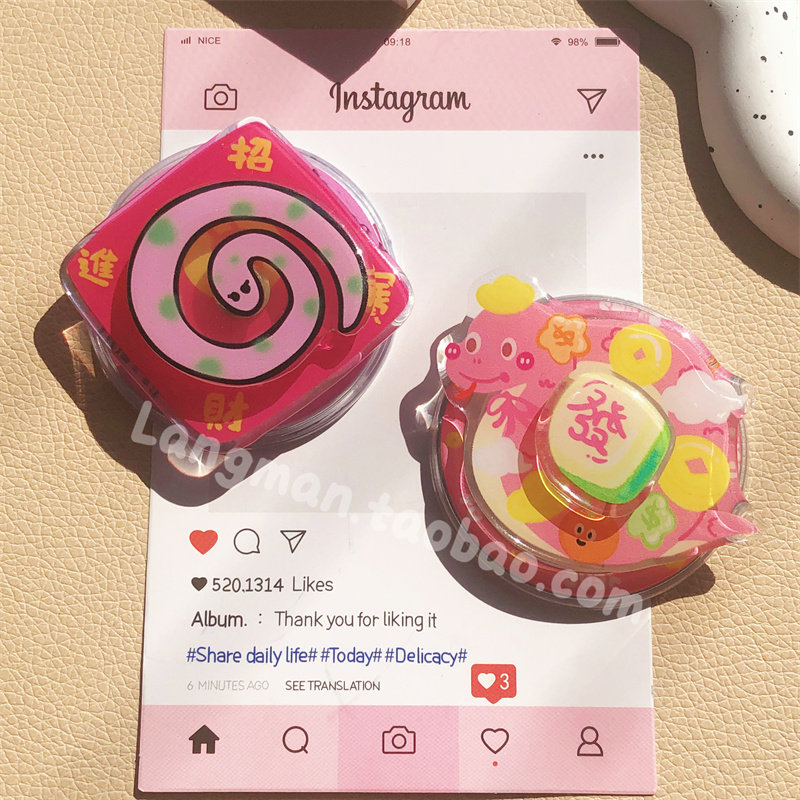 趣味卡通蛇年手机气囊支架