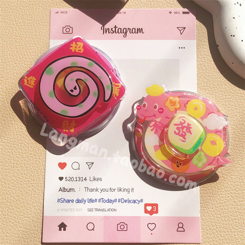 趣味卡通蛇年手机气囊支架