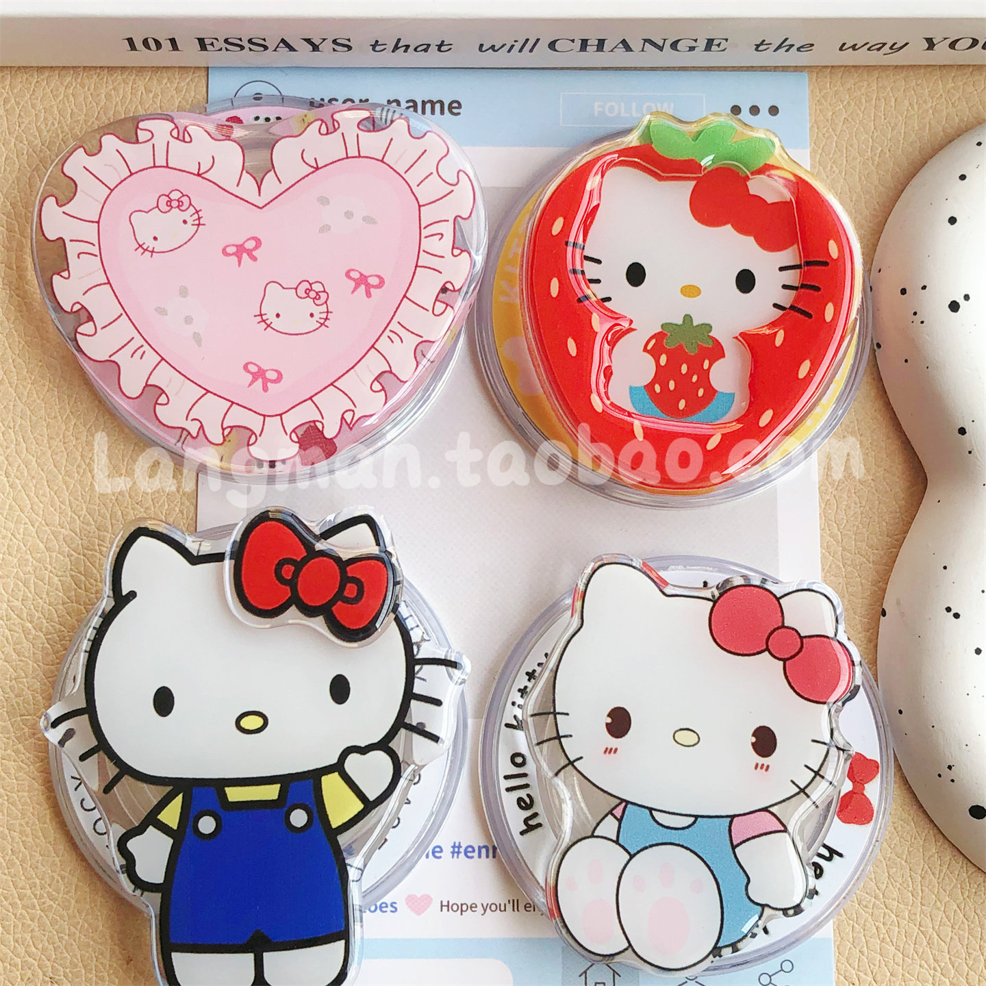 可爱卡通爱心凯蒂猫手机支架