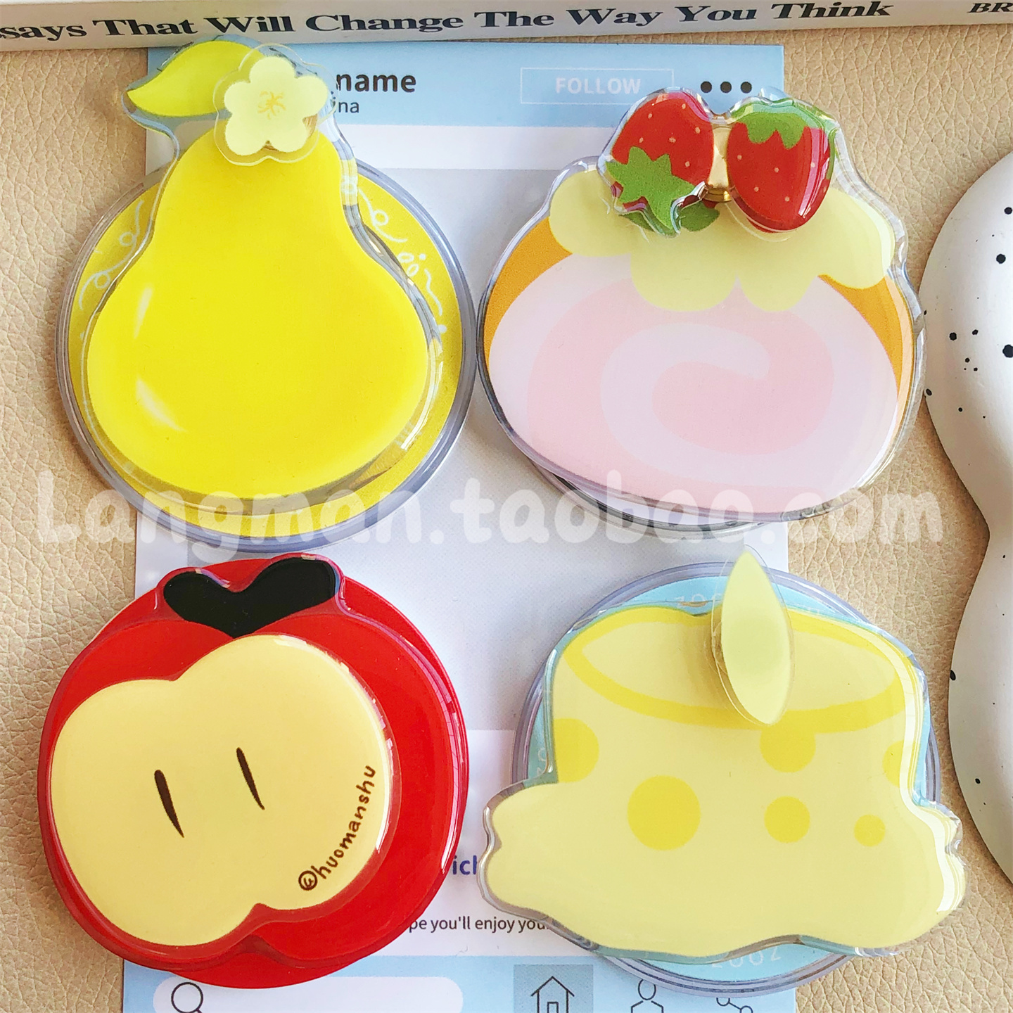 可爱创意蛋糕瑞士卷转转手机支架