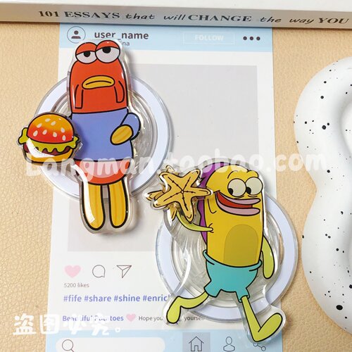 趣味卡通手机磁吸支架MagSafe
