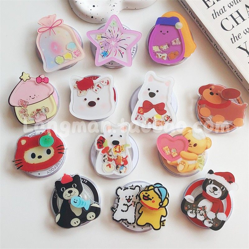 趣味可爱小动物转转摇摇乐磁吸支架适用Magsafe手机懒人桌面背贴