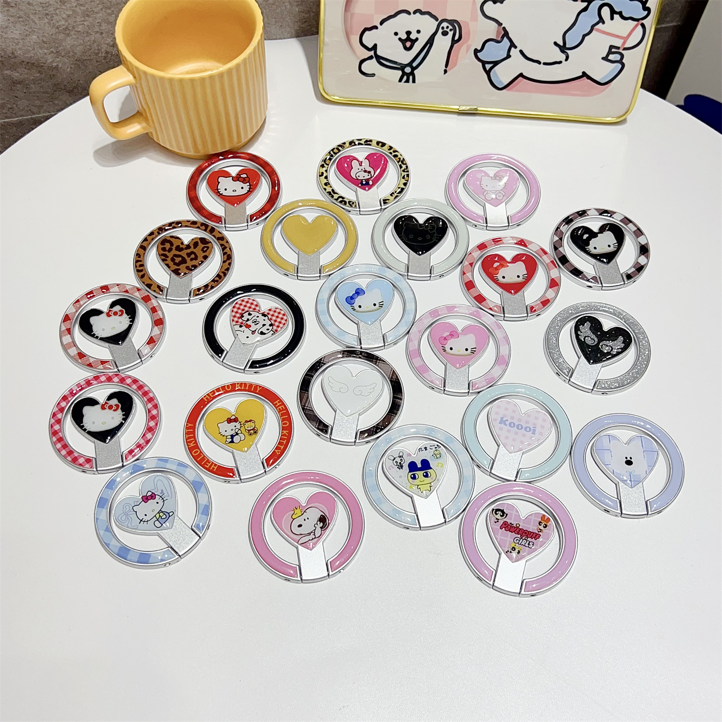 新款创意圆形爱心磁吸手机支架