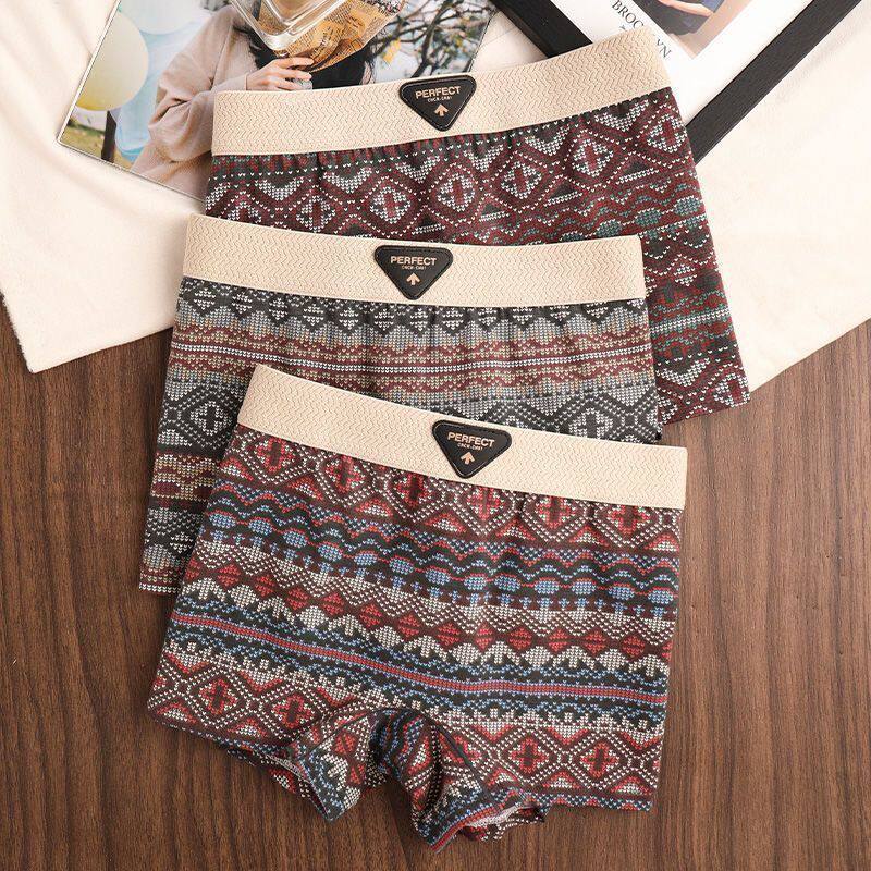 【三条装】秋季透气适中青年无痕薄款运动纯棉新款女士腰大码裤内