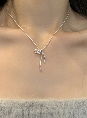 气质灵动飘带项链锁骨链毛衣链