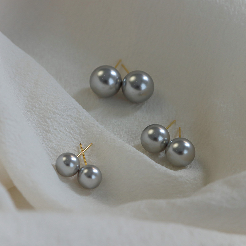 珍珠耳钉925银针ins气质
