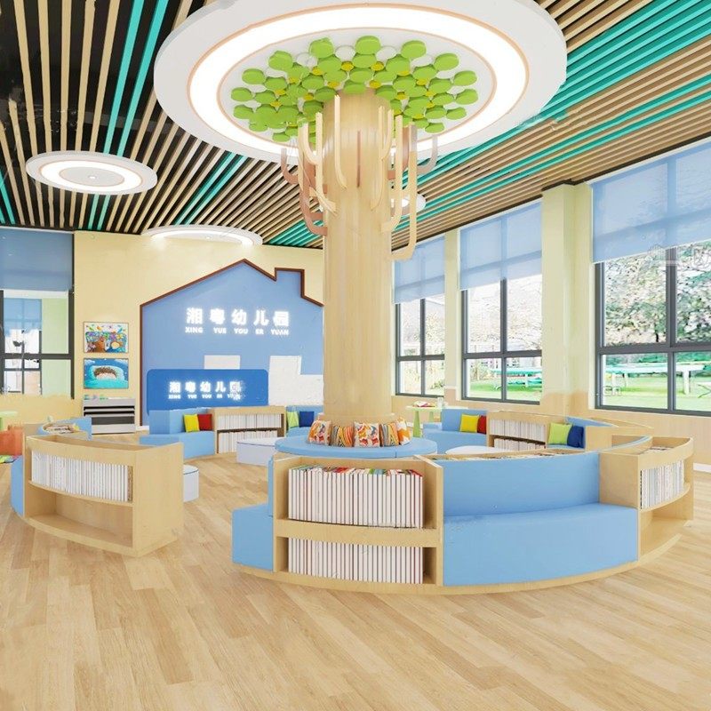 定制早教培训幼儿园弧形坐凳书架图书馆大厅社区阅览室组合沙发凳,住宅家具,书架,淘宝优惠券,粉丝福利购,淘宝优惠卷