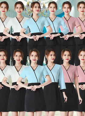美容院美容师工作服女高端时尚技师连衣裙化妆店韩版气质职业裤装