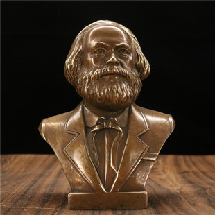 马克思恩格斯列宁斯大林纯黄铜仿古做旧铜器雕塑家居摆件摆设