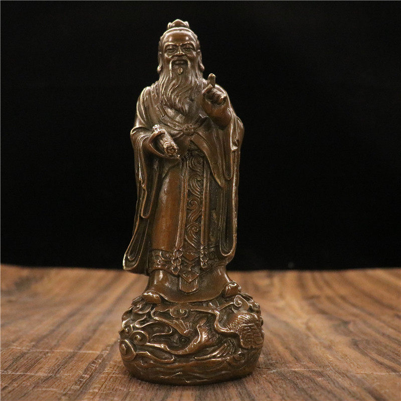 新品老子站像传教纯铜仿古铜器古玩收藏家居桌面摆件摆设佳节送礼