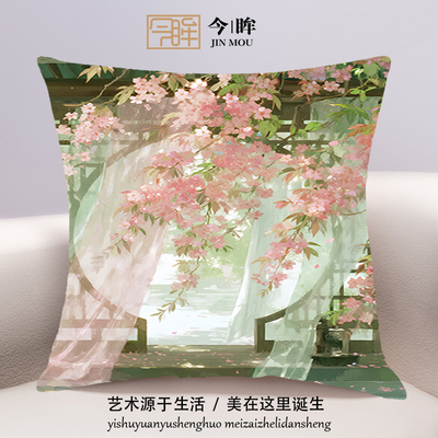 一帘幽梦十字绣抱枕2025年新款客厅沙发卧室靠枕小件手工刺绣满绣