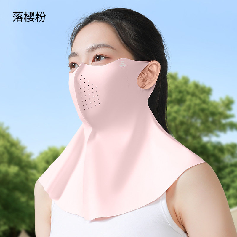 夏季肩颈防晒口罩面罩女士夏季护颈一体抗菌半脸防紫外线遮阳口罩