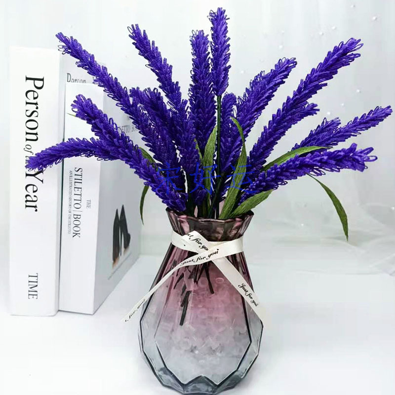 薰衣草diy自己装饰假花皱纹纸