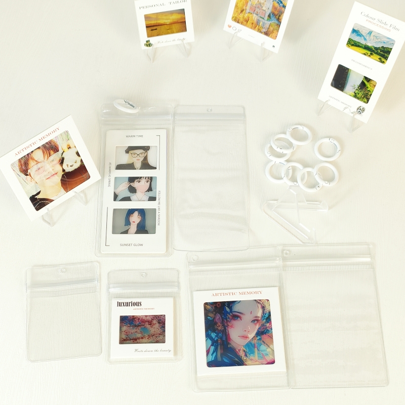 透明高清防水卡片收藏卡套卡膜反转片照片保护套小卡胶套底座支架