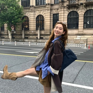 Send 型不挑身材轻松打造慵懒风风衣6013 古棕色调超有质感宽松版