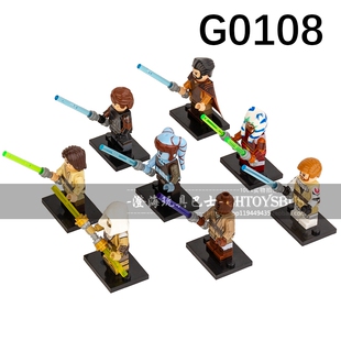星球大战圣殿守卫安纳金欧比旺SW拼装积木人仔玩具G0108